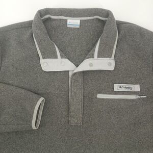 Columbia PFG Mens XL Gray Fleece Snap Pullover Fishing Sweater 006564-ACT-2020